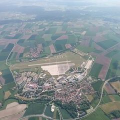Flugwegposition um 12:40:40: Aufgenommen in der Nähe von Landkreis Neustadt a.d.Aisch-Bad Windsheim, Deutschland in 1559 Meter